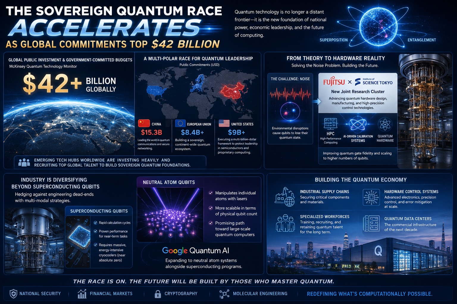 quantum computing, tech innovation, quantum hardware, public investment, technology sovereignty, Fujitsu, Google Quantum AI, deep tech